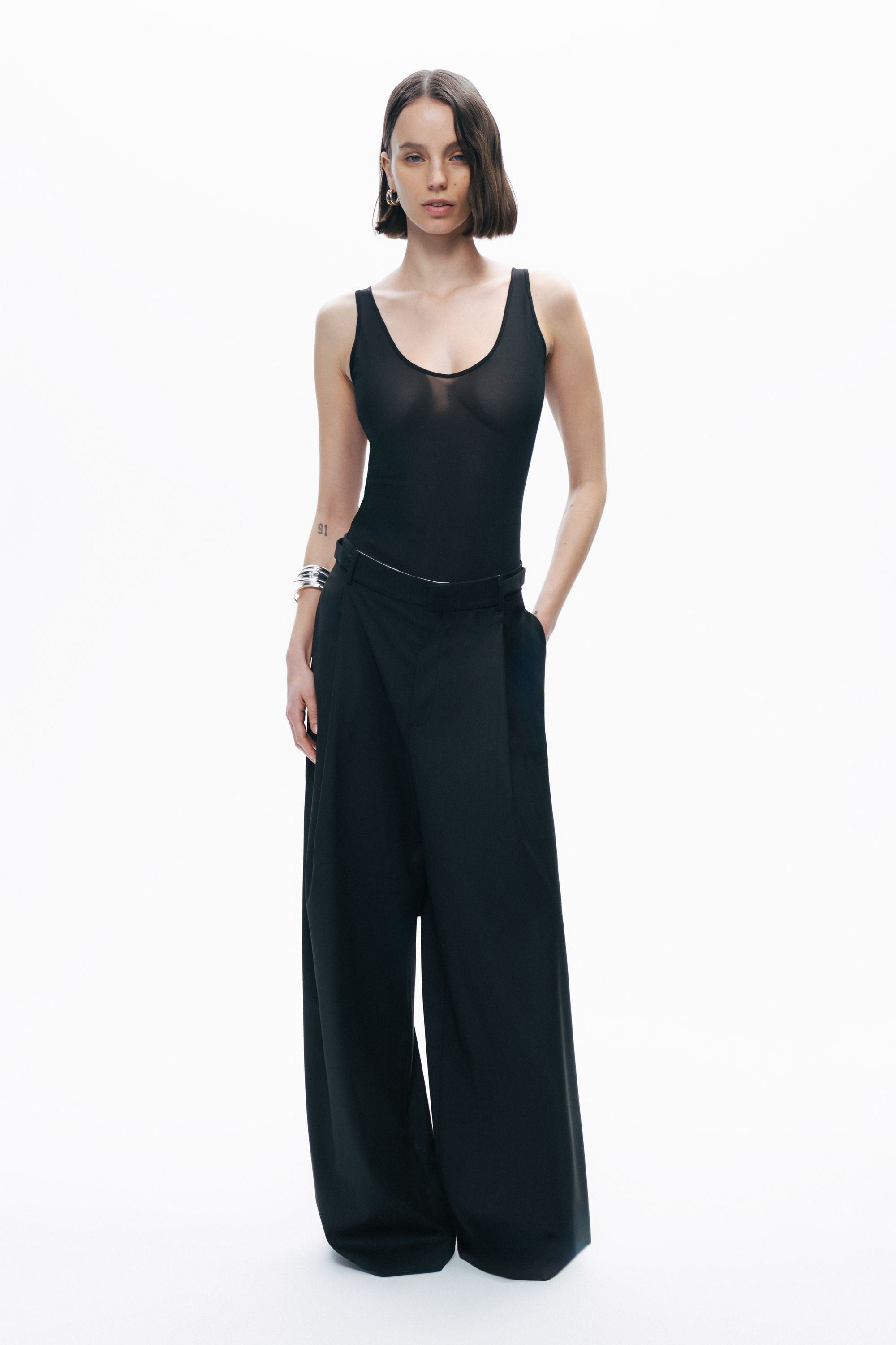 Black Pants with Waist Details
