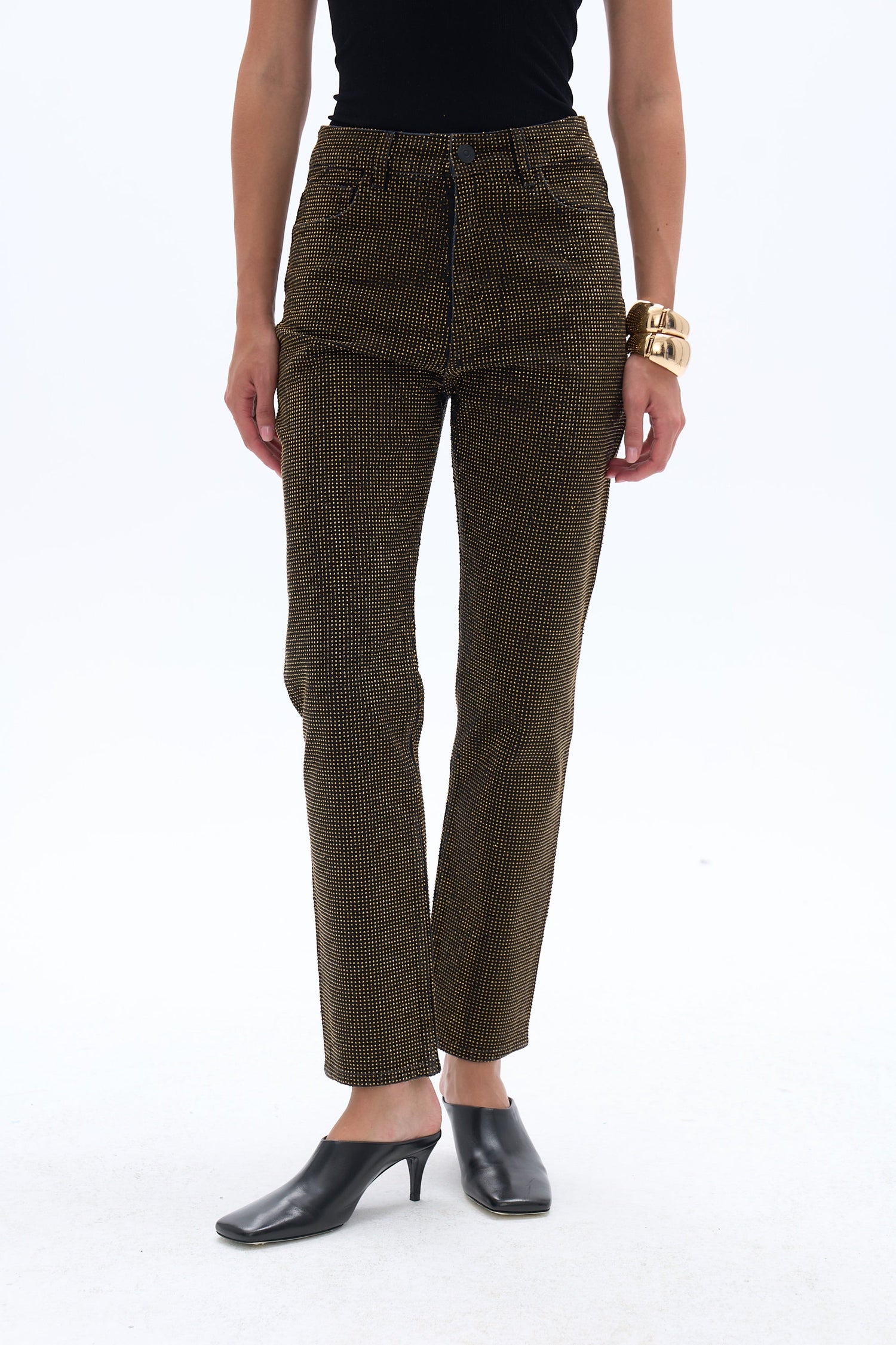 Stone Embroidered Mom Fit Jeans (Final Sale)
