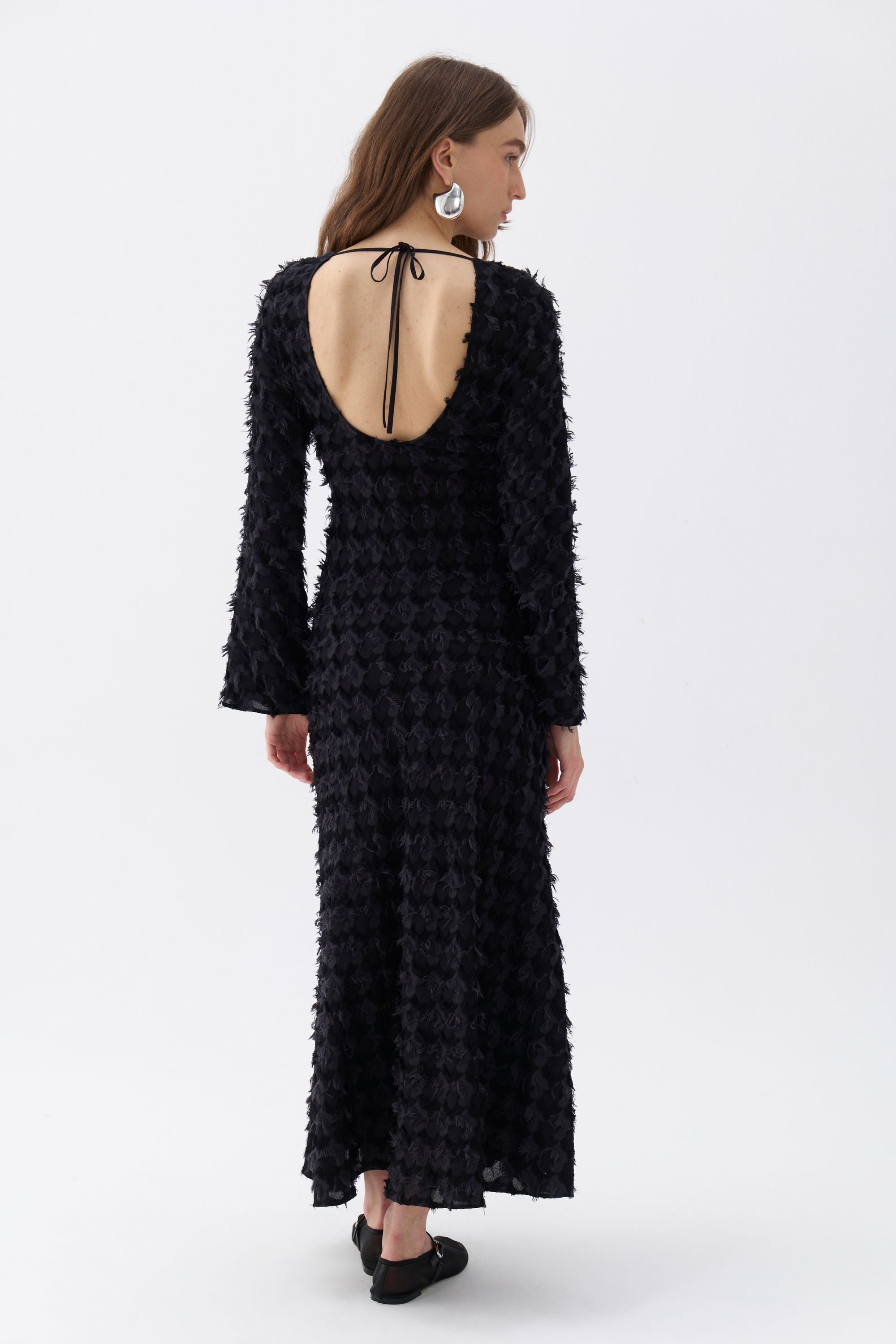 Backless Long Sleeve Maxi Dress (Final Sale)