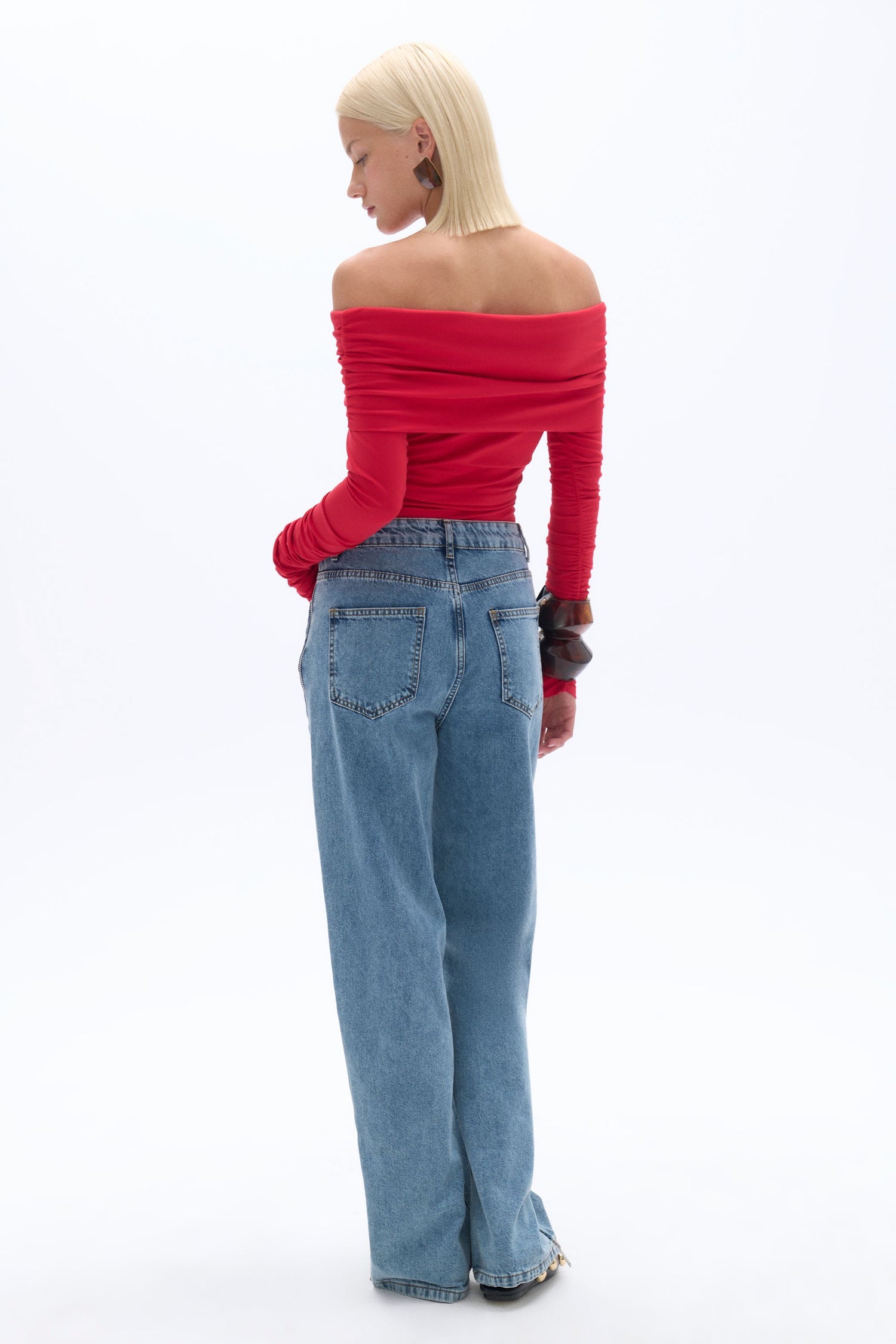 Off Shoulder Blouse with Ruffle Detail (Final Sale)