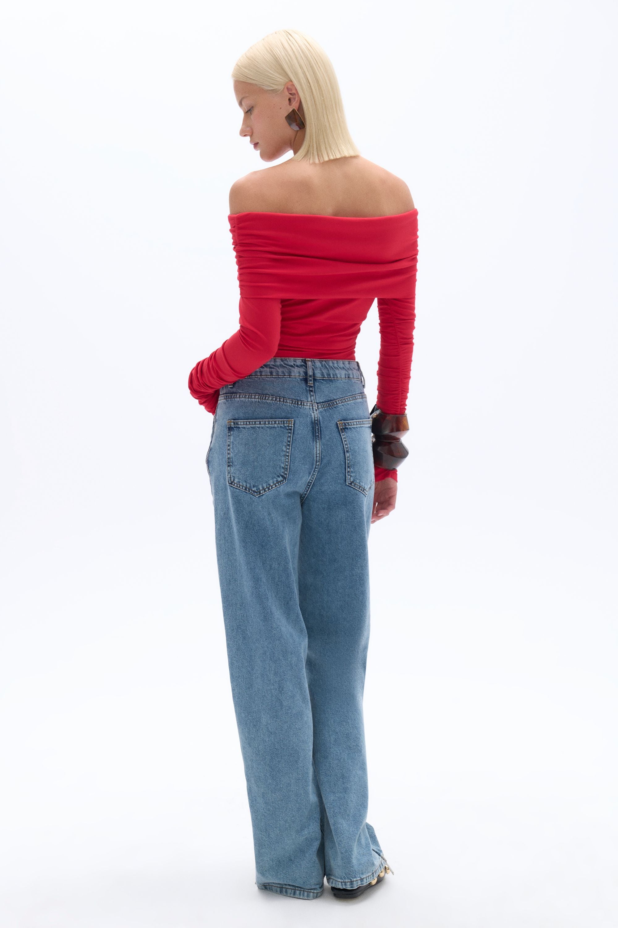 Off Shoulder Blouse with Ruffle Detail (Final Sale)