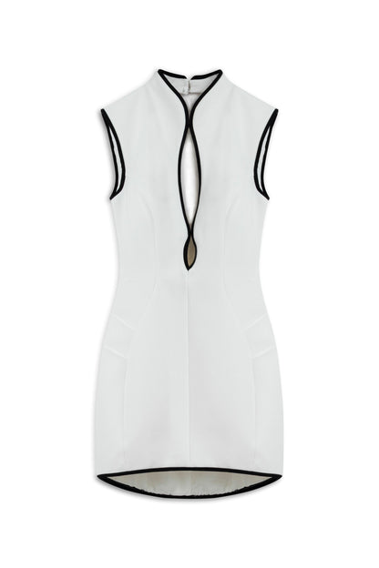 Ecru Japanese Cut Mini Dress